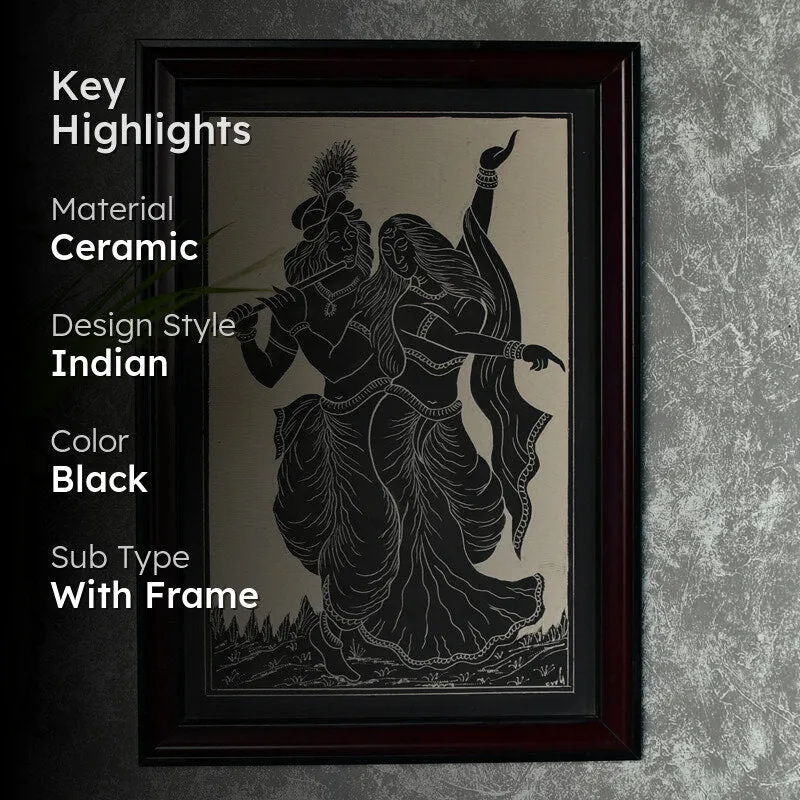 Radha-Krishna Silhouette Ceramic Wall Art media 2