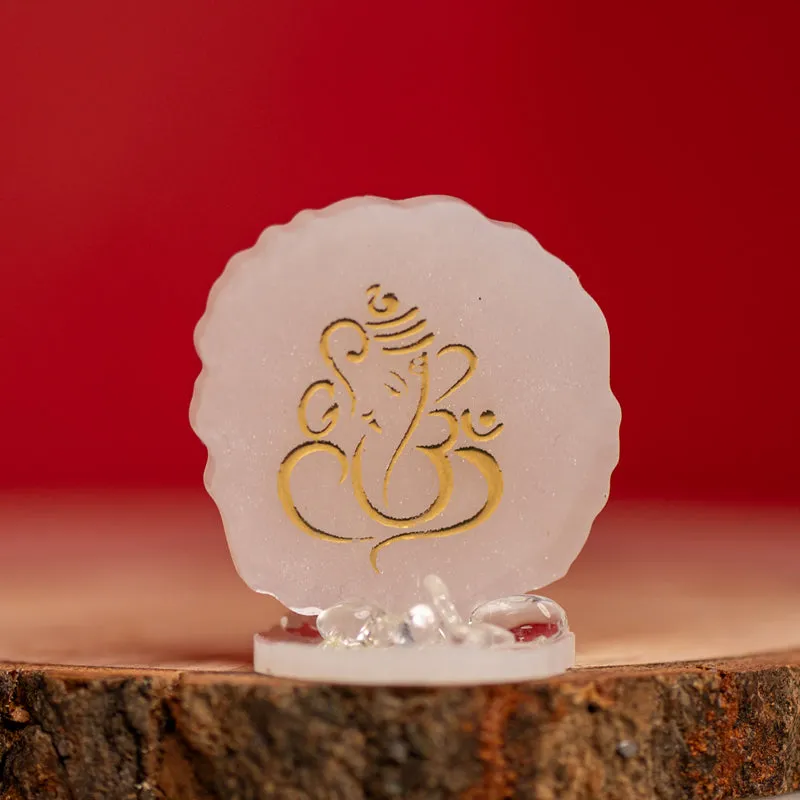 Ganesha Agate Showpiece - Pink - 4
