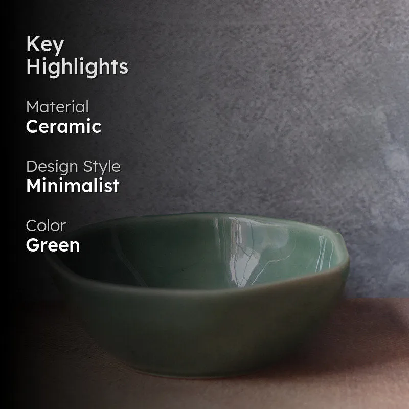 Oneira Ceramic Snack Bowl (Green) - 250 mL media 2