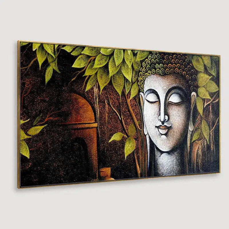 Buddha And Bodhi Tree Wall Painting media 9