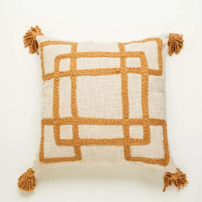 Tufted Caramel Cushion Cover media 3