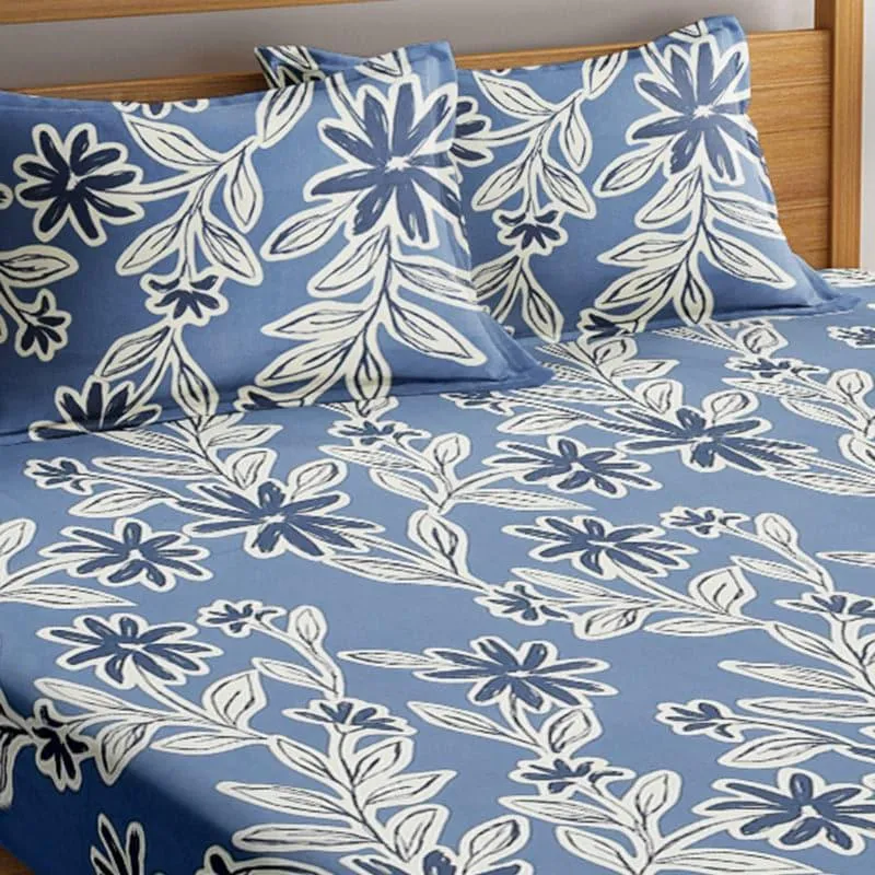 Ibtida Floral Microfiber Bedsheet Old - 130 GSM media 4