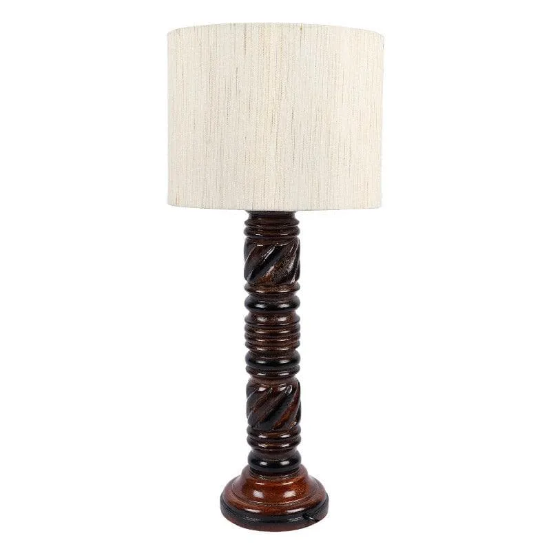 Urbane Jericho Fabric Table Lamp - White,Brown media 4