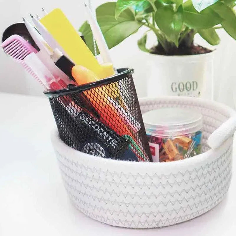 Pearly Cotton Storage Basket - Set Of Three media 1