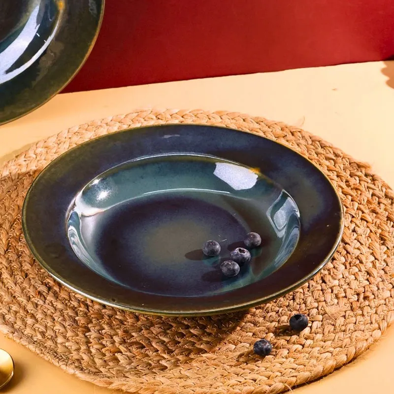 Eriga Ceramic Pasta Plate - Green media 1