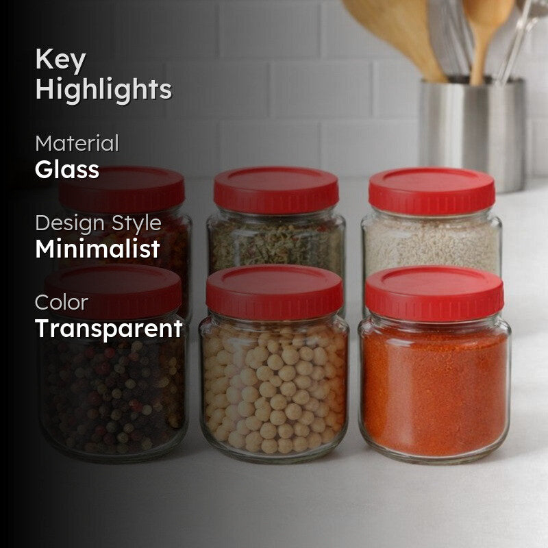 PantryGlow Glass Jar (500 mL Each) - Set Of Six media 2