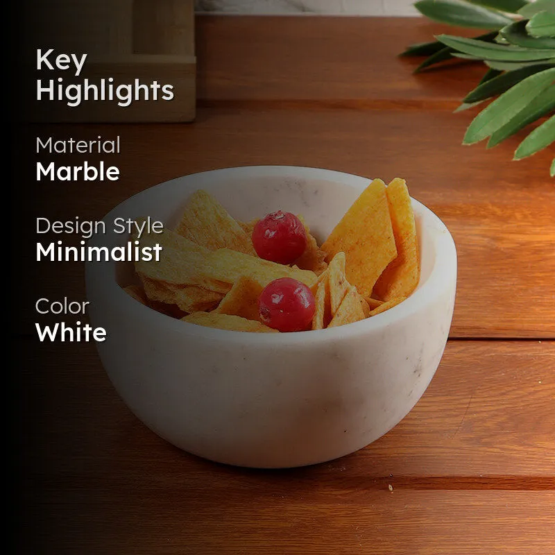 Rivello Marble Bowl (White) - 350 ML media 2
