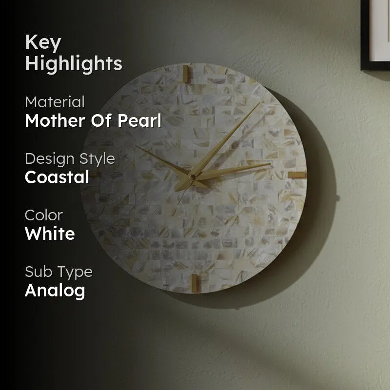 Kai Handcrafted Mother Of Pearl Wall Clock media 2
