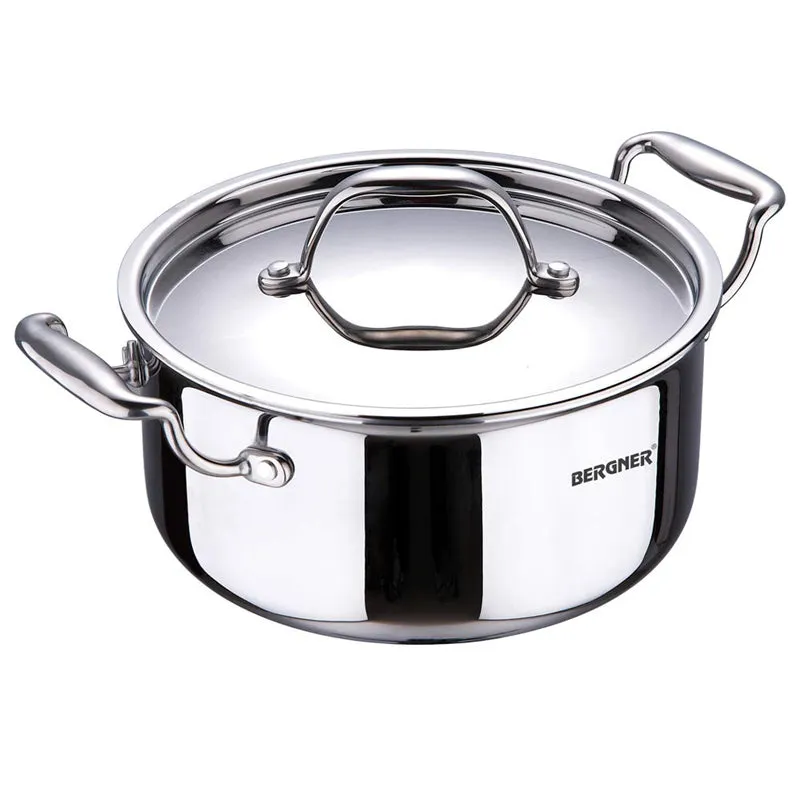 Bergner Argent Triply Casserole With Lid - 8300 ML media 4