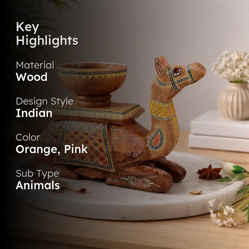 Wooden Camel Bowl Showpieces media 2