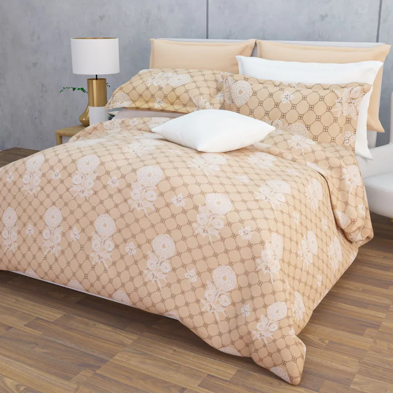 Tender Touch Cotton Bedsheet (Peach) - 144 TC media 8