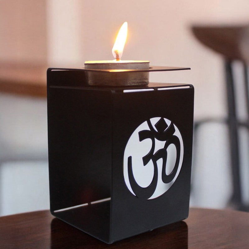 Om Shakti Tealight Candle Holder - Set Of Two