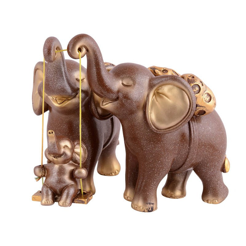Tiny Tuskers Painted Polyresin Show Piece - Brown media 4