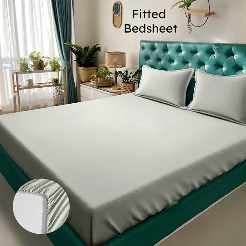 Ress Fitted Bedsheet (Sage) - 180 GSM media 3