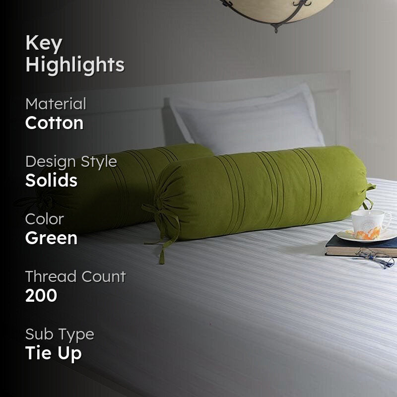 Swayam Green Comfort Bolster Cover - Set Of Two media 2