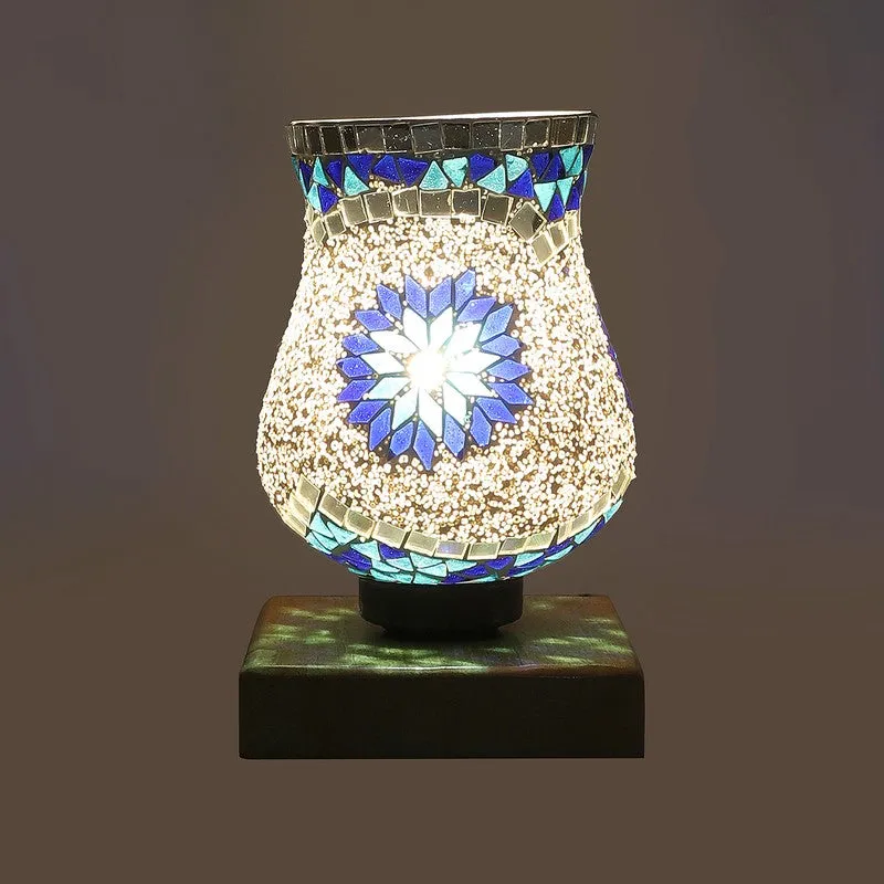 Bliss Mosaic Glass Table Lamp With Wooden Base - Multicolor media 7