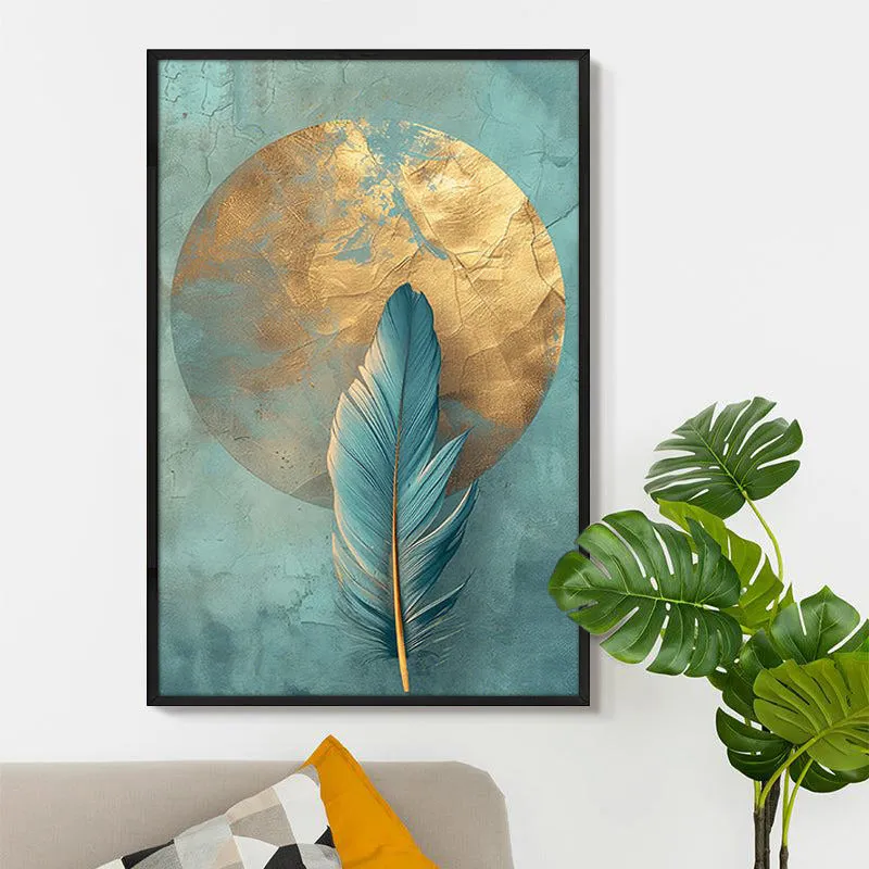 Pluma Azurea Wall Painting With Frame media 5