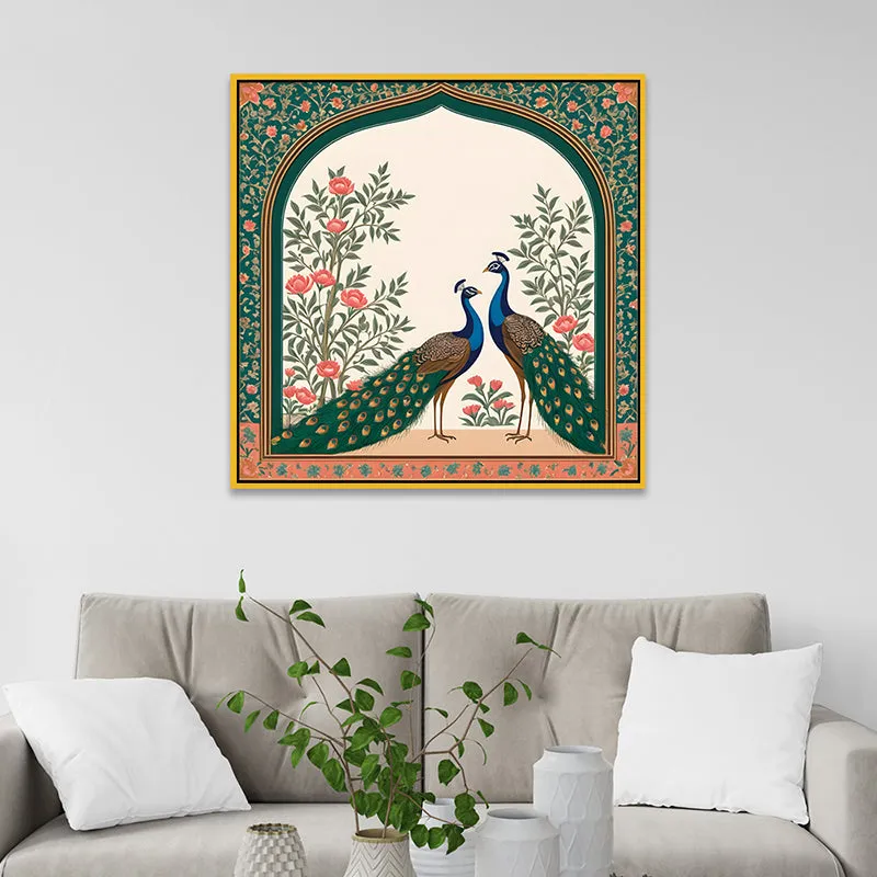 Mayukha In Love Canvas Wall Painting With Frame - Gold media 1