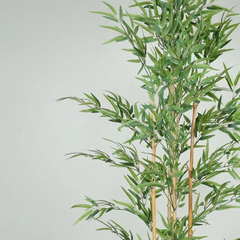 Artificial Bamboo Plant With Black Fiber Pot - 6.6 Feet media 5