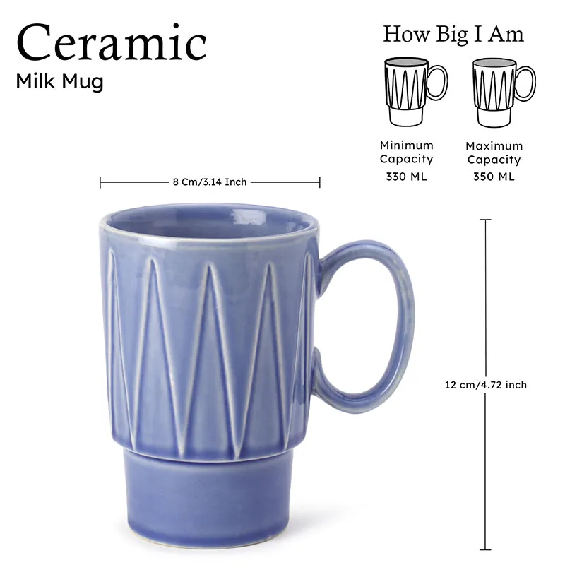 Kindred Ceramic Coffee Mug (Mist Blue/350 mL Each) - Set Of Two media 8