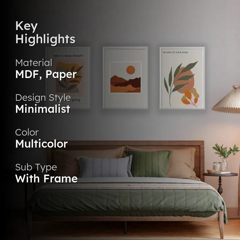 Desert Muse Paper Wall Painting With Frame - White media 2