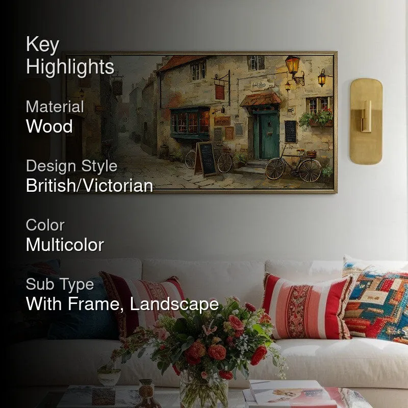 Sunlit European Narrow Street Wall Art media 2