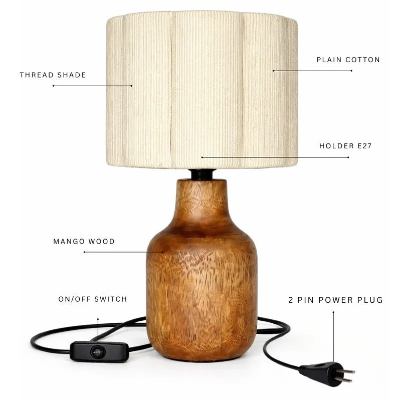 Halviro Accent Cotton Table Lamp - White media 5