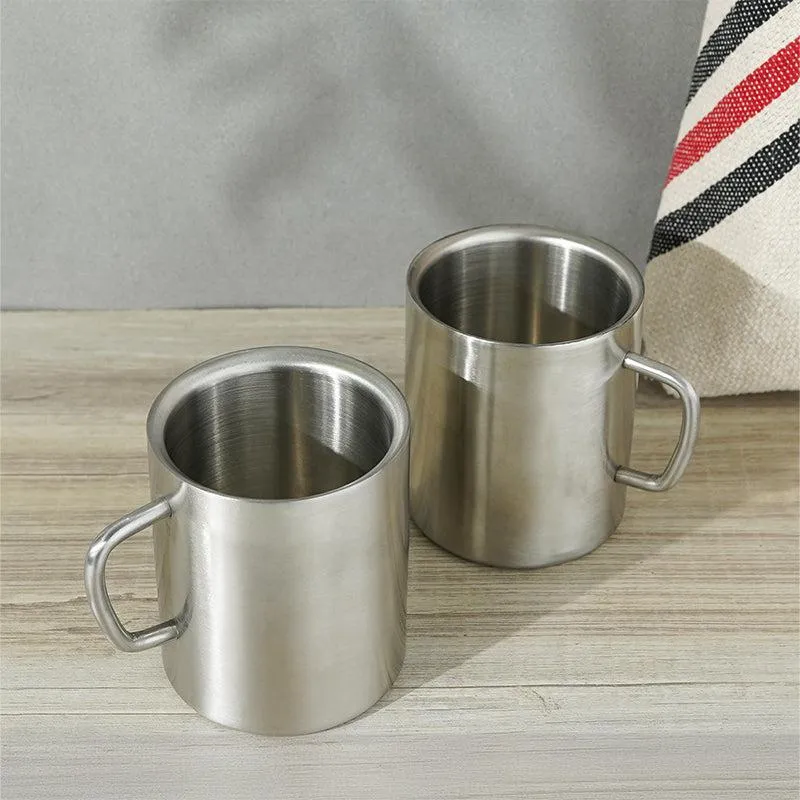 Deevas Stainless Steel Coffee Mug (250 mL Each) - Set of Two media 3