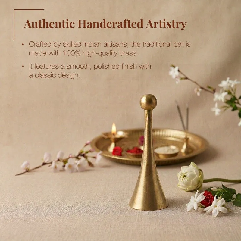 Modern Temple Brass Pooja Bell media 6