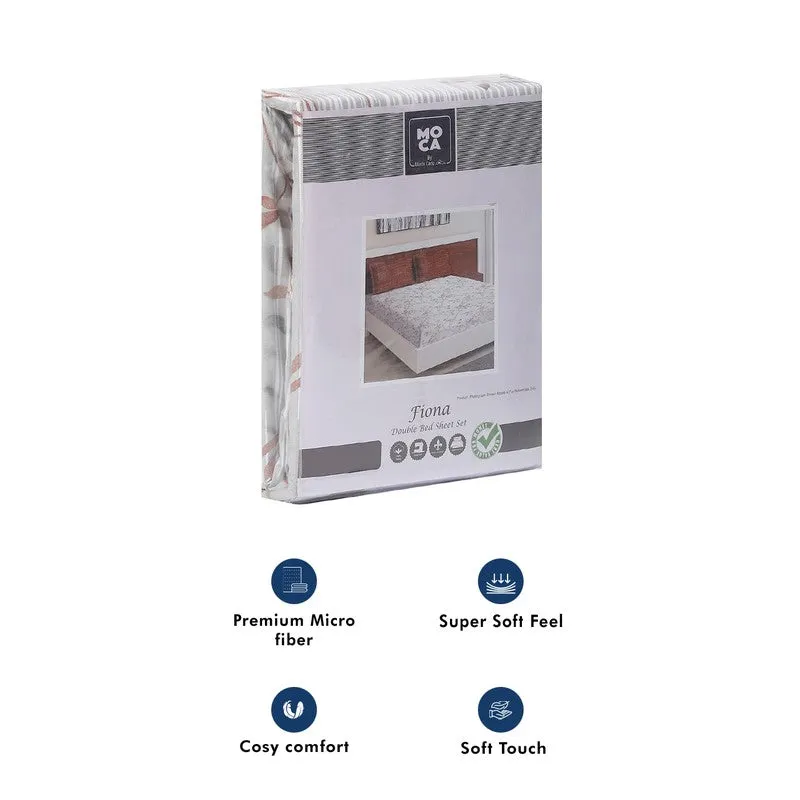 Monte Carlo Flora Form Cotton Bedsheet (White,Brown) - 104 TC media 11