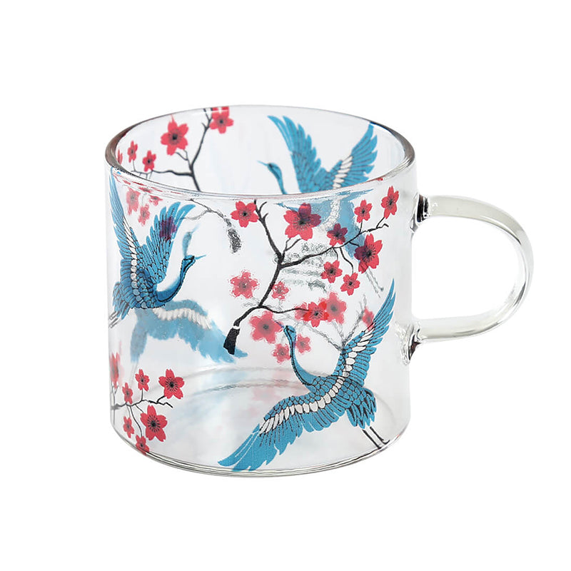 India Circus Cherry Crane Glass Mug (130 mL Each) - Set Of Four media 8