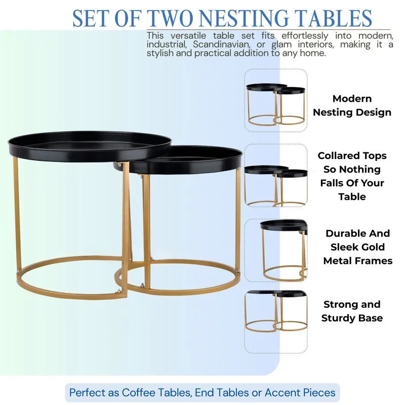 Noira Edge Center Table (Black & Gold) - Set Of Two media 8