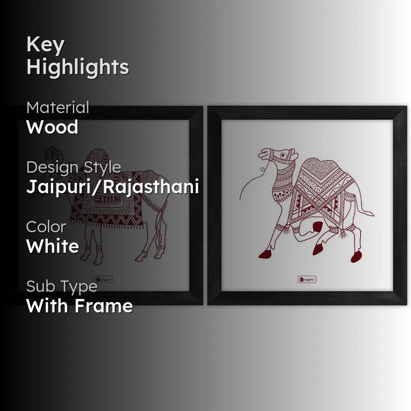 Pichwai Nandi & Camel Wall Art - Set Of Two media 2