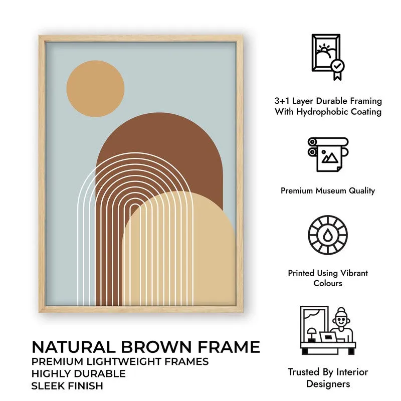 Rhythm Lines Canvas Wall Painting With Brown Frame media 10