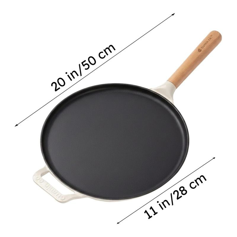 Cumin Co Enamel Cast Iron Dosa Tawa (White,Black) - 28 cm media 11