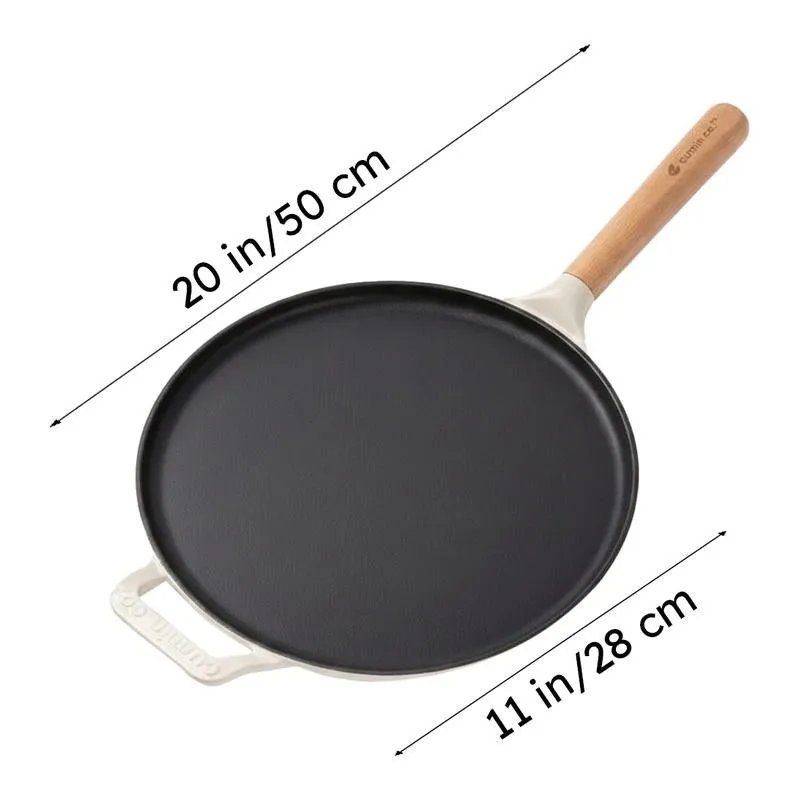 Cumin Co Enamel Cast Iron Dosa Tawa (White,Black) - 28 cm media 11