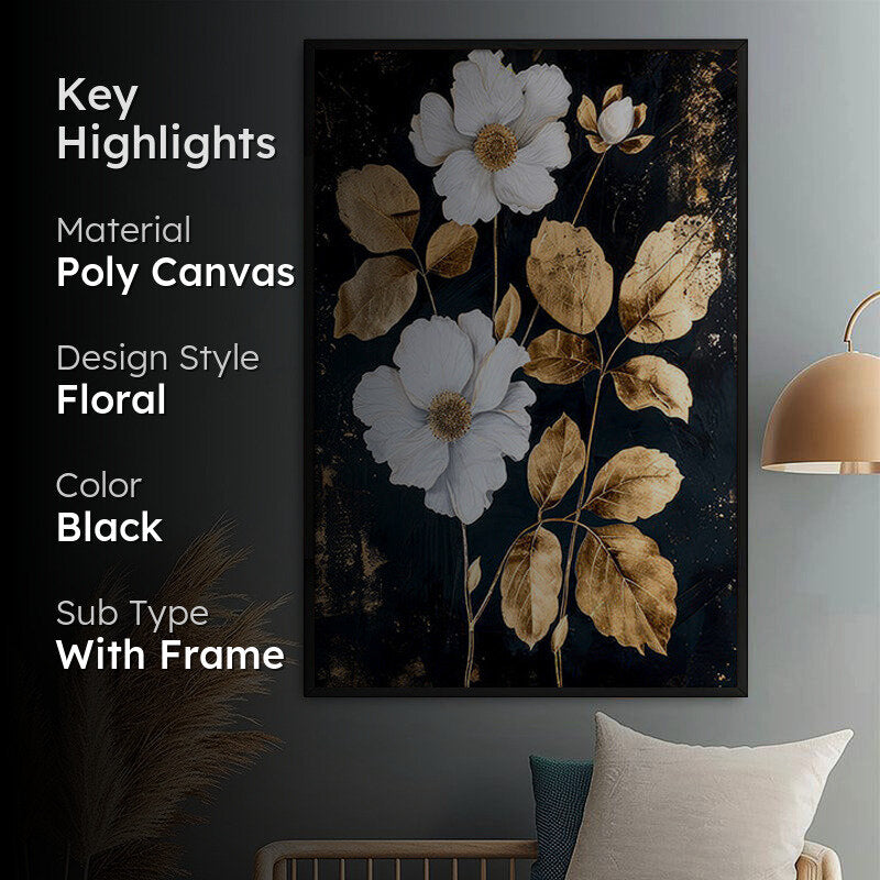 Nox Luminosa Floral Wall Painting With Frame media 2