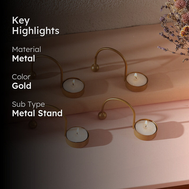 Zuria Tealight Candle Holder (Gold) - Set of Four media 2