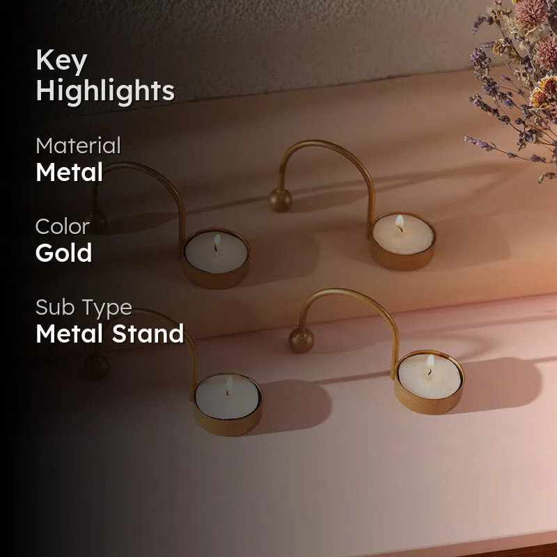 Zuria Tealight Candle Holder (Gold) - Set of Four media 2
