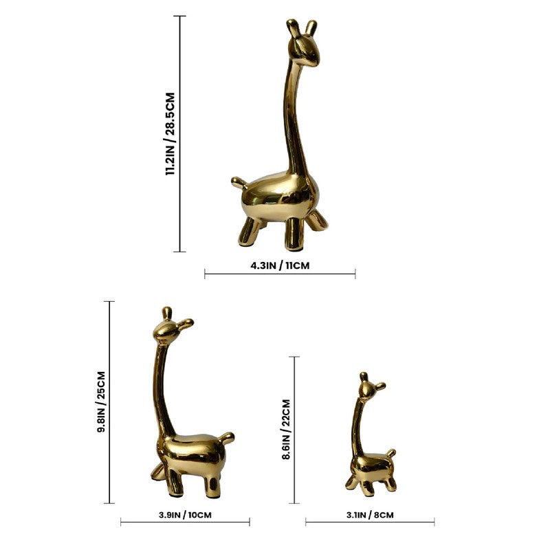 Safari Elegance Ceramics Giraffe Showpiece - Set Of Three media 6
