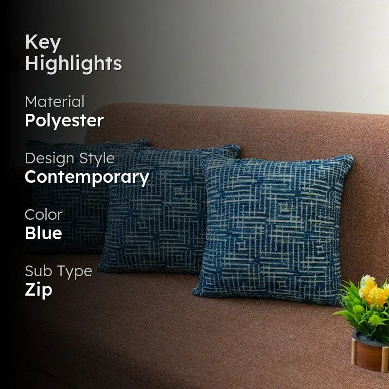 GeoMirage Cushion Cover (Blue) - Set Of Three media 2