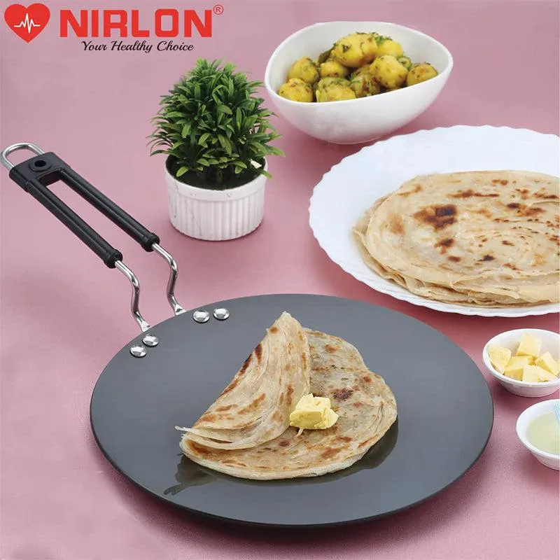 Nirlon Hard Anodized Non-Stick Aluminum Roti Tawa - 10 Inches media 4