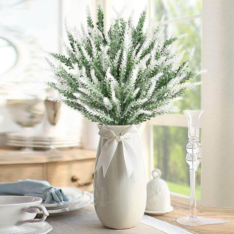 Faux Lavender Floral Stick - White media 3