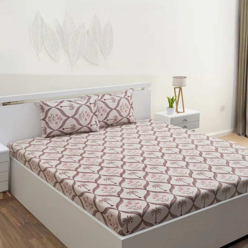Suite Dreams Cotton Bedsheet (Light Pink) - 144 TC media 1