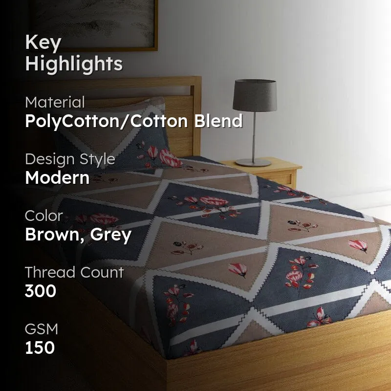 Maleya Mrina PolyCotton Bedsheet - 150 GSM media 2
