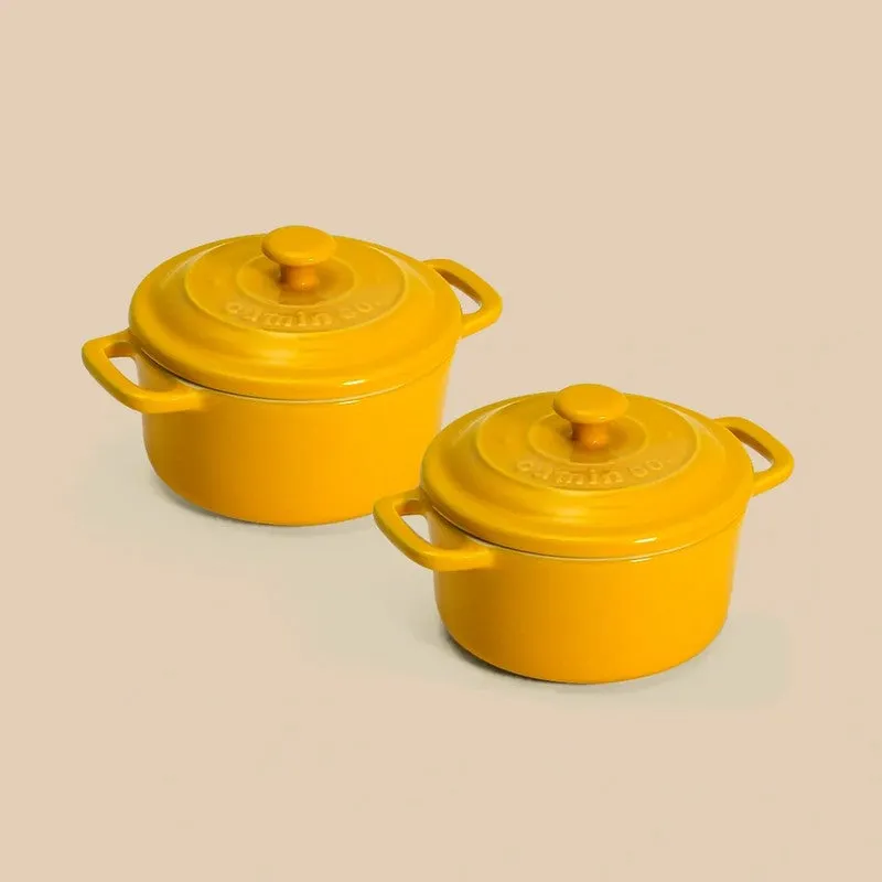 Cumin Co Ceramic Mini Cocottes (Mustard/240 mL) - Set of Two media 3