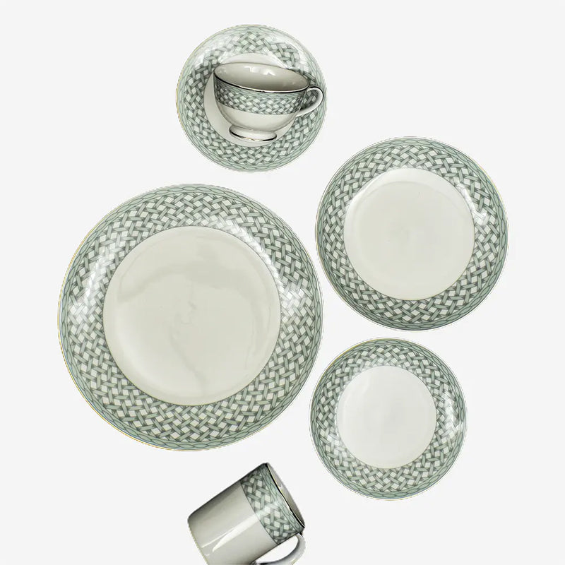 Valera 24k Gold Brushed Porcelain Dinner Set - 21 Piece Set media 7
