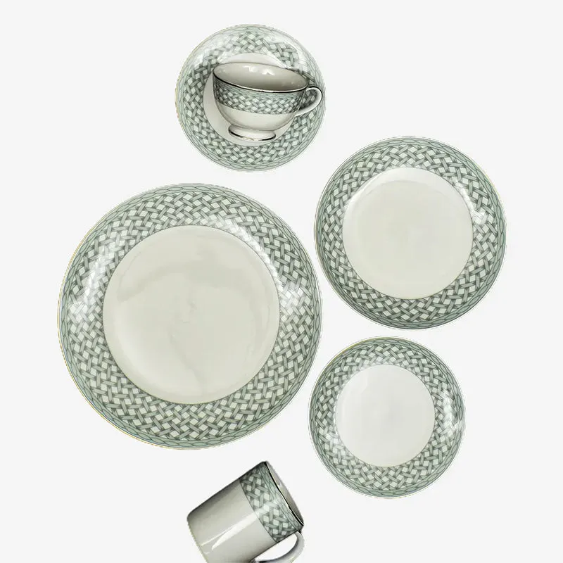 Valera 24k Gold Brushed Porcelain Dinner Set - 21 Piece Set media 7