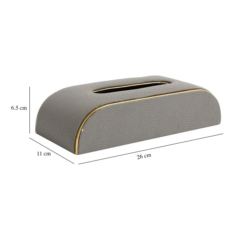Relca Leather Tissue Box - Grey media 3