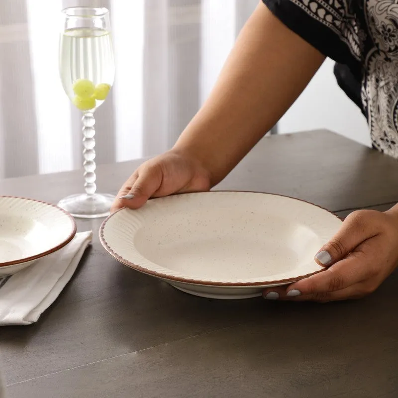 Brownline Off White Stoneware Pasta Plate media 3